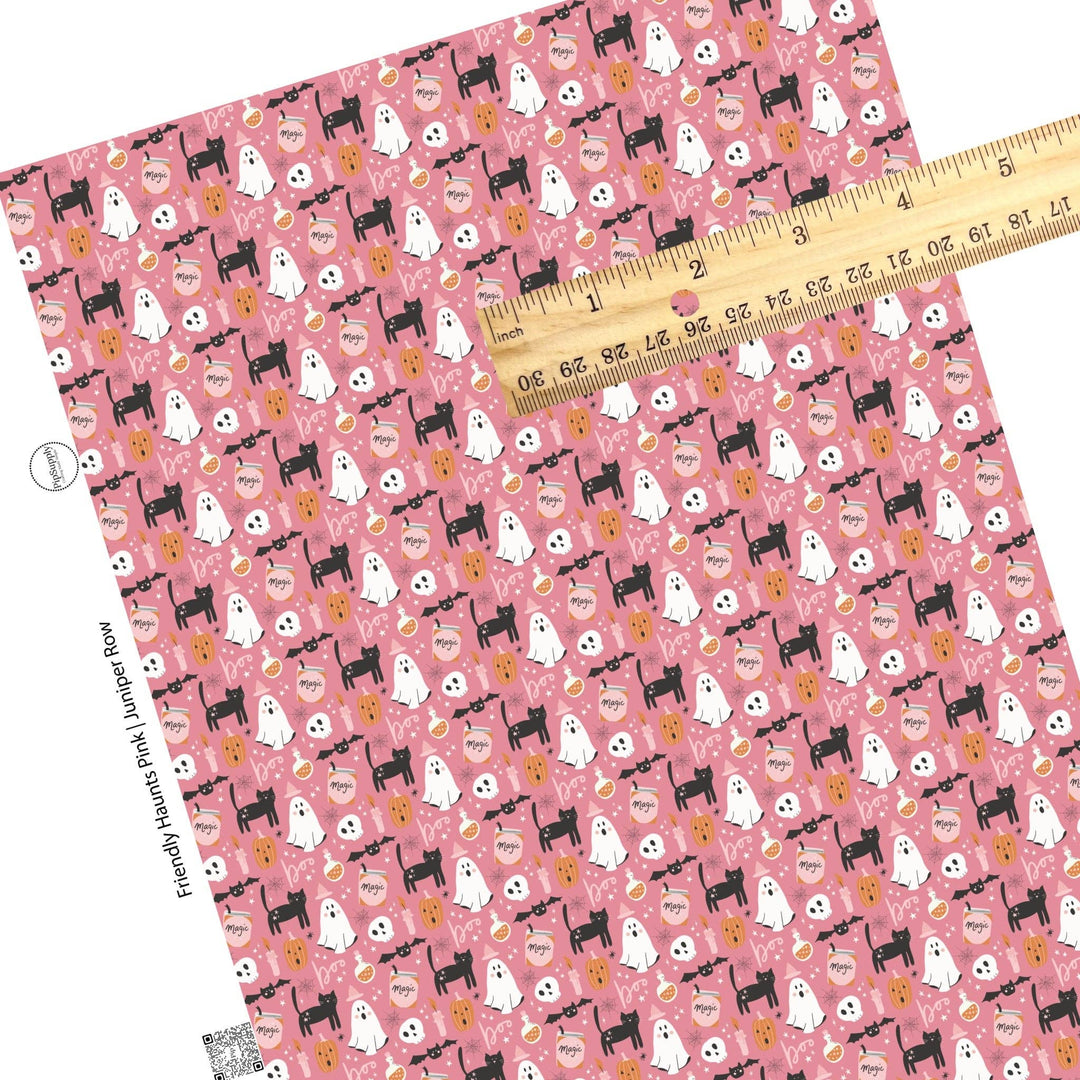 Friendly Haunts Pink Faux Leather Sheets