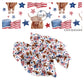 These patriotic themed no sew bow strips can be easily tied and attached to a clip for a finished hair bow. These patterned bow strips are great for personal use or to sell. These bow strips features highland cows surrounded by American flags along with red and blue stars. 