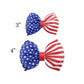 two bow sizes for american flag faux leather hair bows