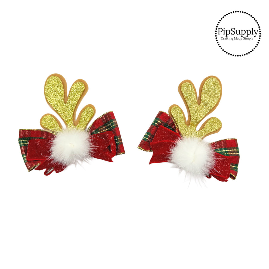 These Christmas piggie hair clips are a stylish hair accessory and can be worn as they are. These hair clips are ready to wear or to sell to others.