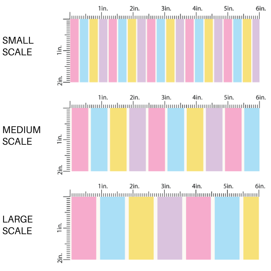 Yellow, Pink, Purple, and Blue Striped Fabric by the Yard scaled image guide.