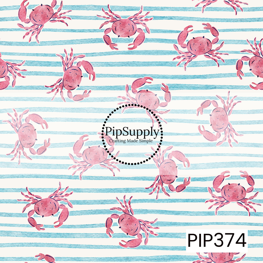 PIP374 - Aqua Watercolor Crabs