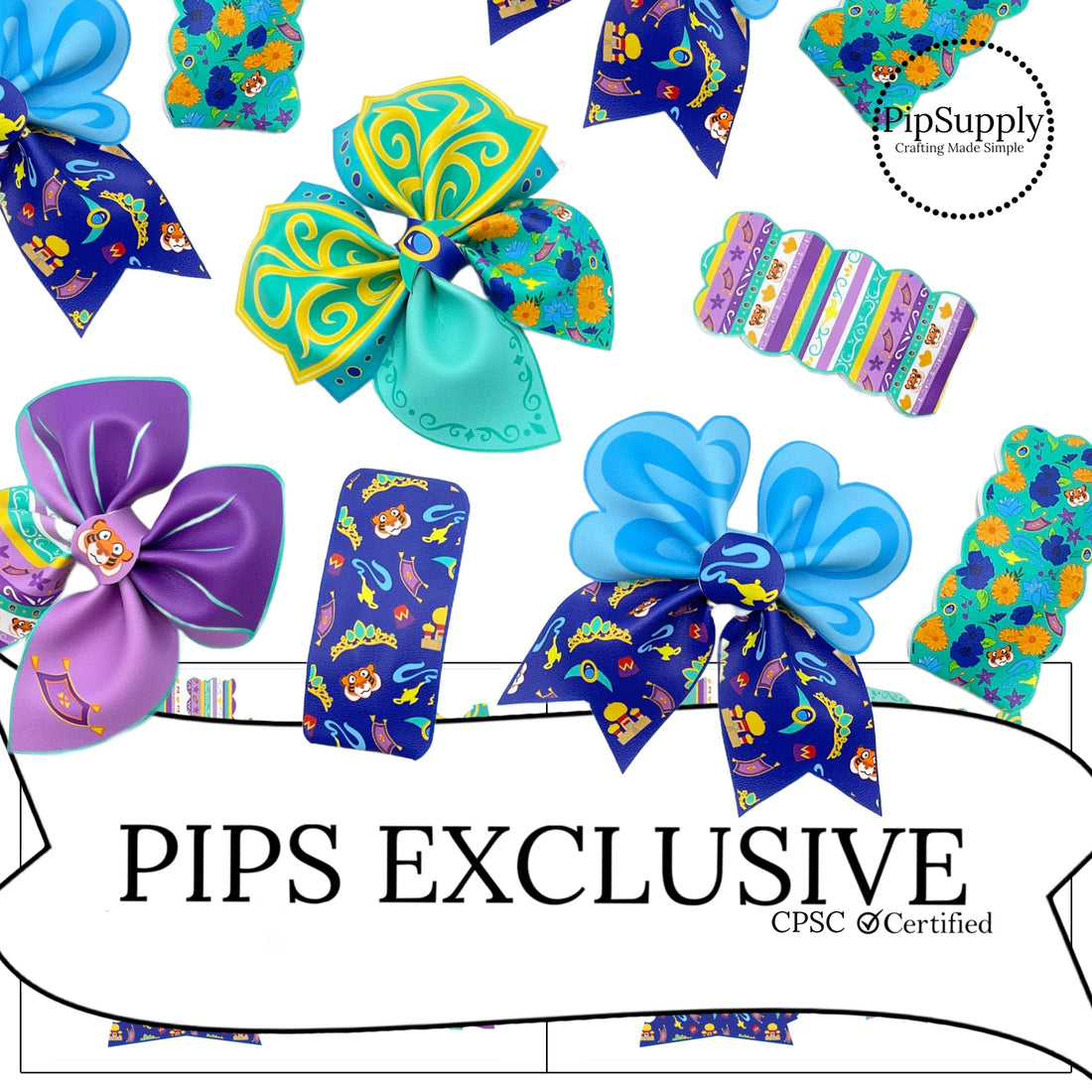 Arabian Nights Princess Faux Leather DIY Hair Bows & Craft Cutouts P