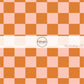 These fall themed fabric by the yard features peach and orange checker pattern. This fun fall themed fabric can be used for all your sewing and crafting needs! 