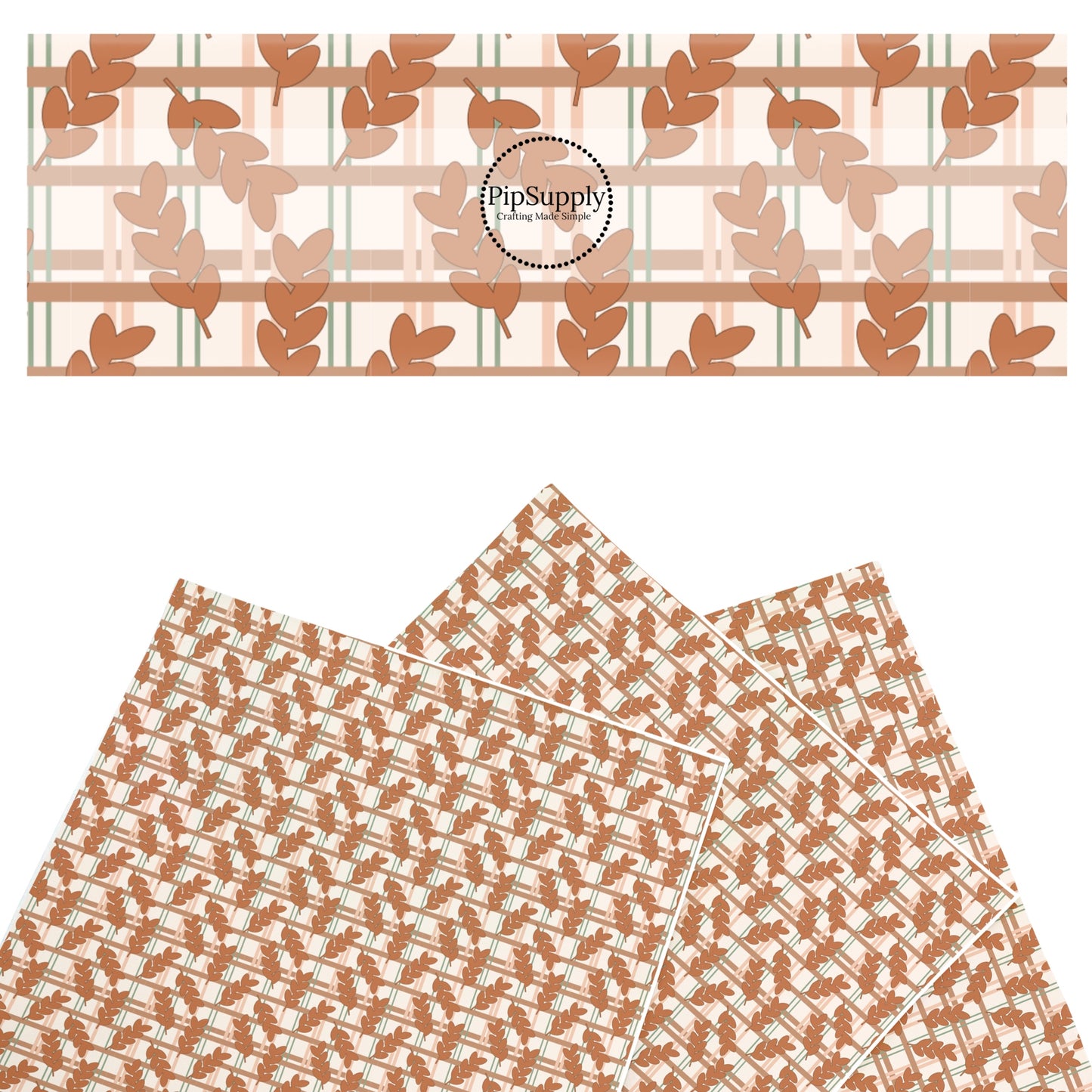 Autumn Leaves Gingham Faux Leather Sheets