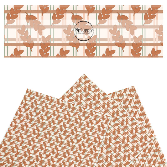 Autumn Leaves Gingham Faux Leather Sheets