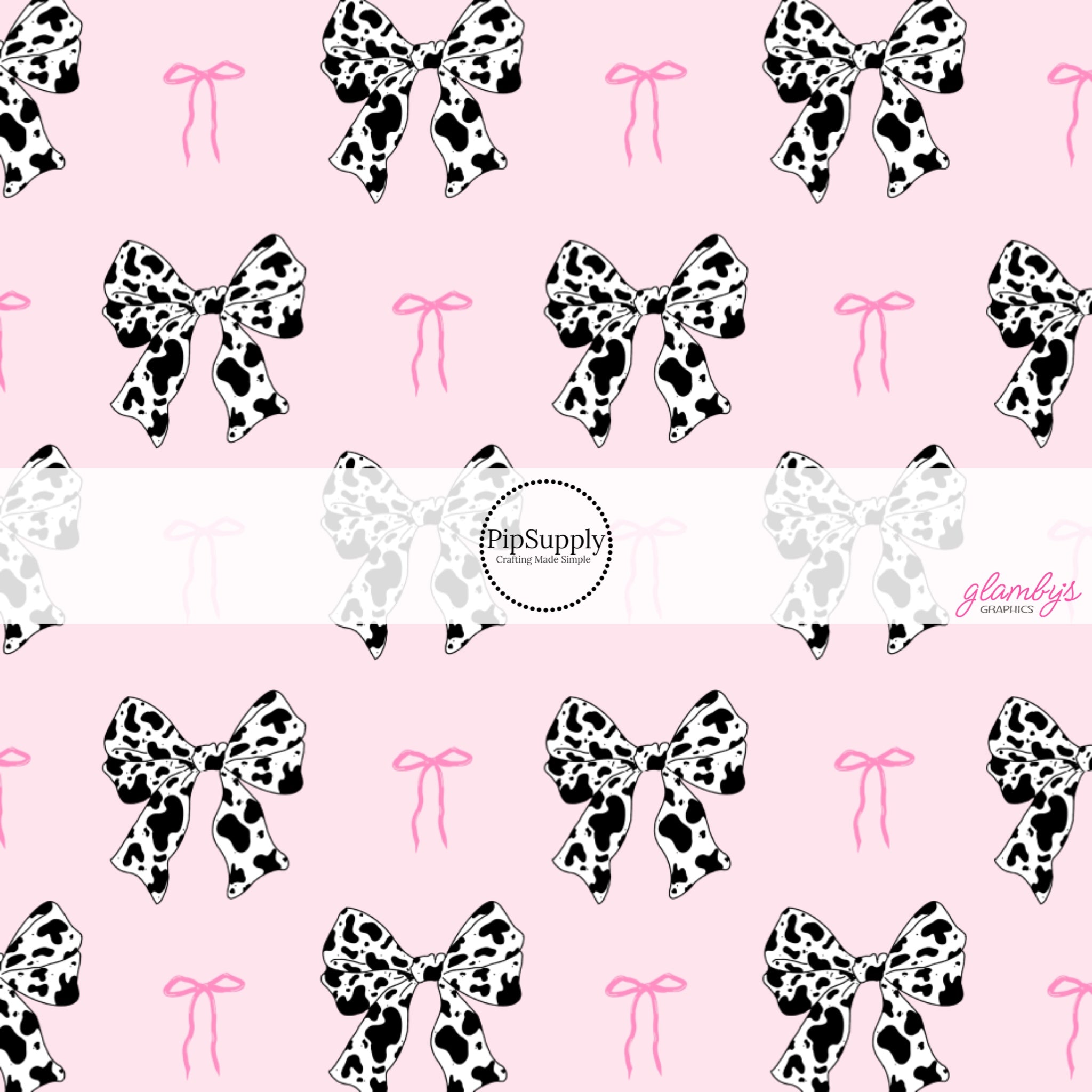 Coquette Fabric By The Yard - Baby Pink Cow Coquette Fabric - Pink 