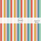 Red, white, yellow, pink, and blue vertical striped fabric by the yard.