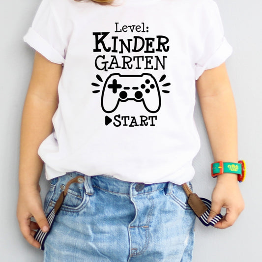 Back to school video game themed DTF/Sublimation iron on heat transfer "video game" - Level "Kindergarten"