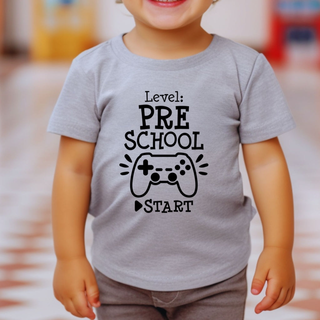 Back to school video game themed DTF/Sublimation iron on heat transfer "video game" - Level "Pre-school"