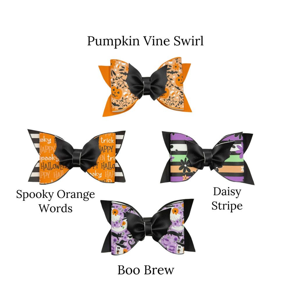 pattern options for layered halloween bat wide glamour hair bows