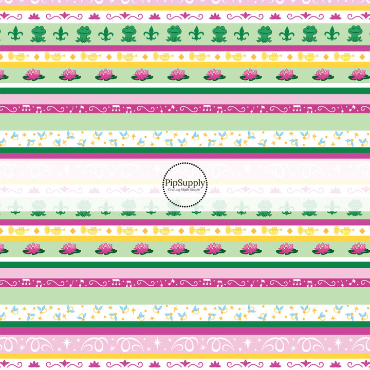 Bayou Stripes Princess Fabric By The Yard - PIPS EXCLUSIVE