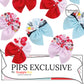 Pink and Blue Valentine's Day Themed Neoprene Sailor Hair Bows