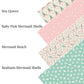 Baby Pink Mermaid Shells Faux Leather Sheets