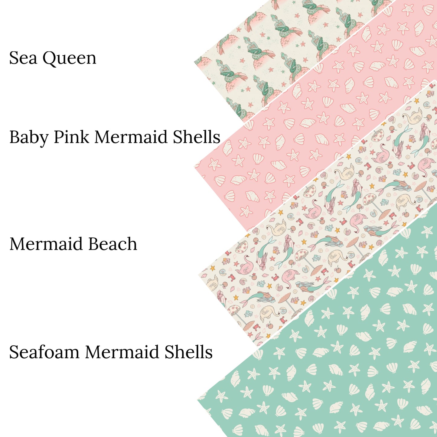 Baby Pink Mermaid Shells Faux Leather Sheets