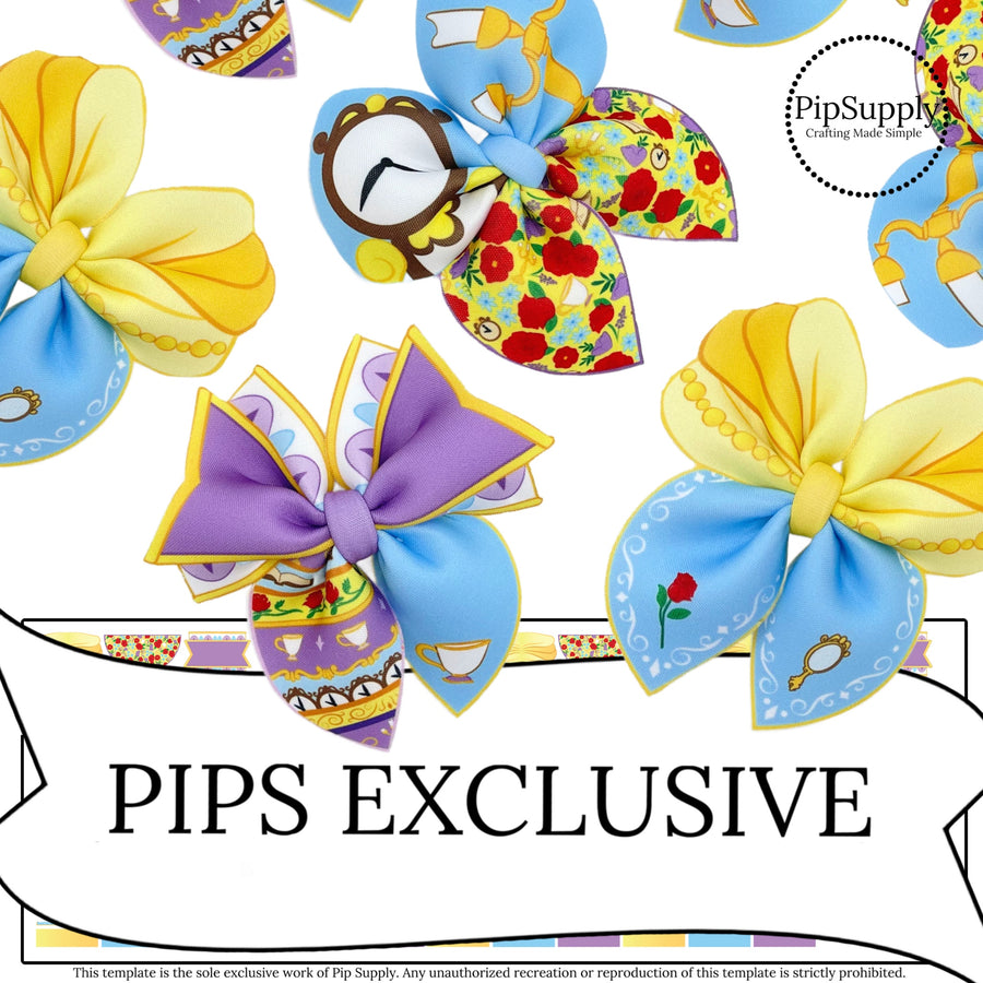 beauty princess movie themed diy neoprene hair bows