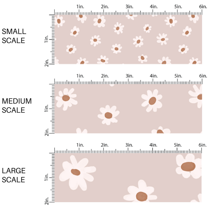 Beige Daisies Fabric By The Yard
