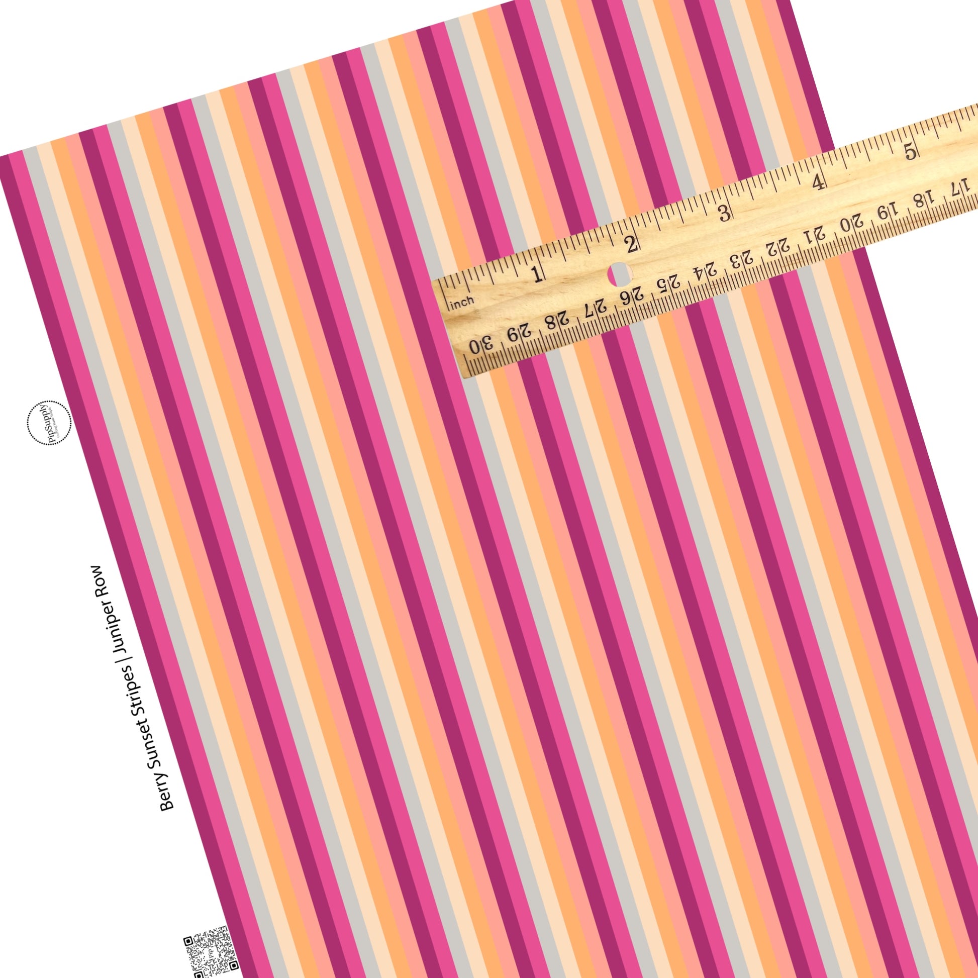 These Valentine's pattern themed faux leather sheets contain the following design elements: purple, pink, orange, yellow, and light blue stripes. Our CPSIA compliant faux leather sheets or rolls can be used for all types of crafting projects.