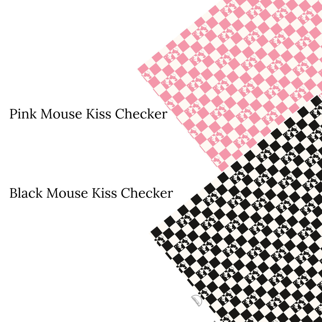 Black Mouse Kiss Checker Faux Leather Sheets