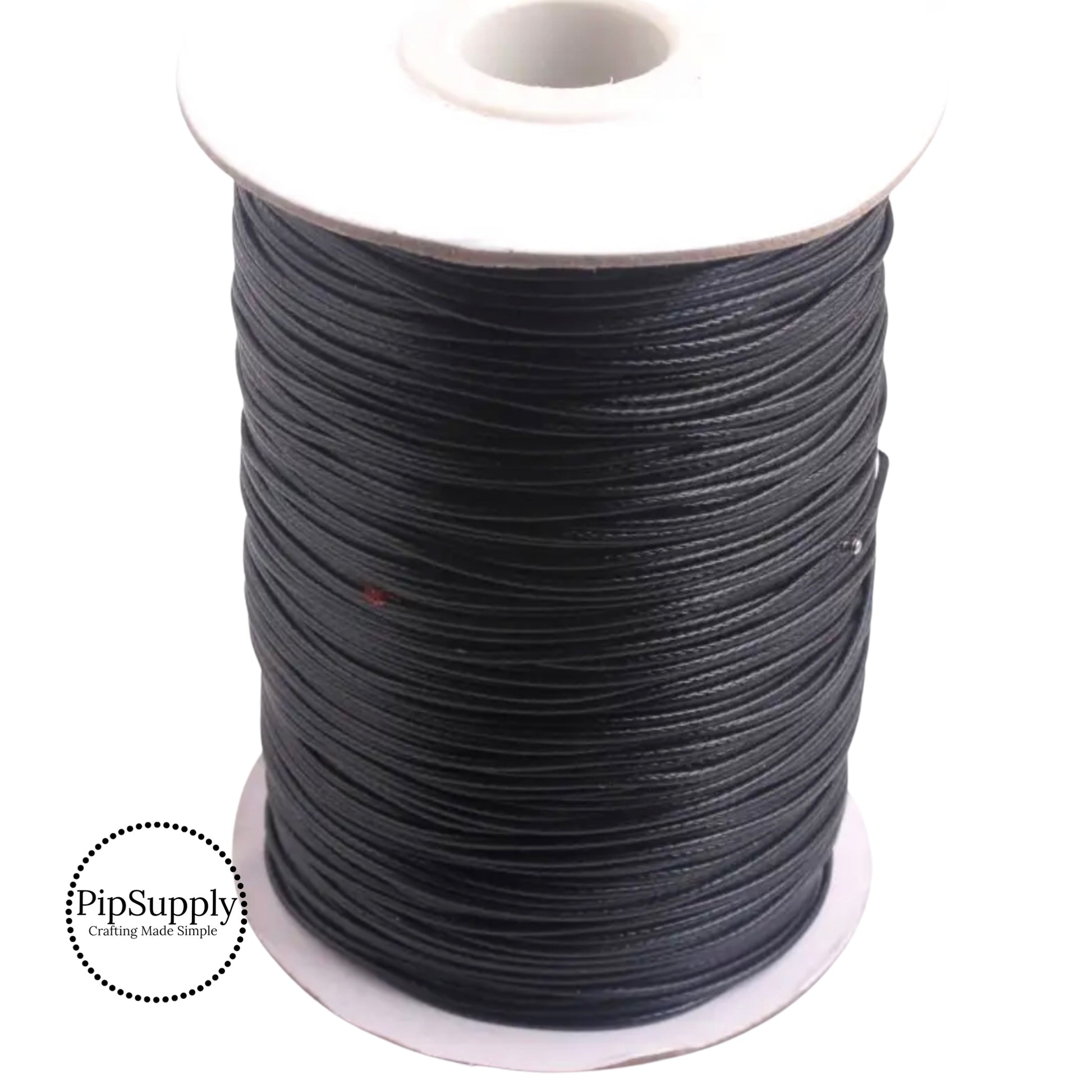 Black nylon cord by the yard, used for jewelry and other DIY crafts.