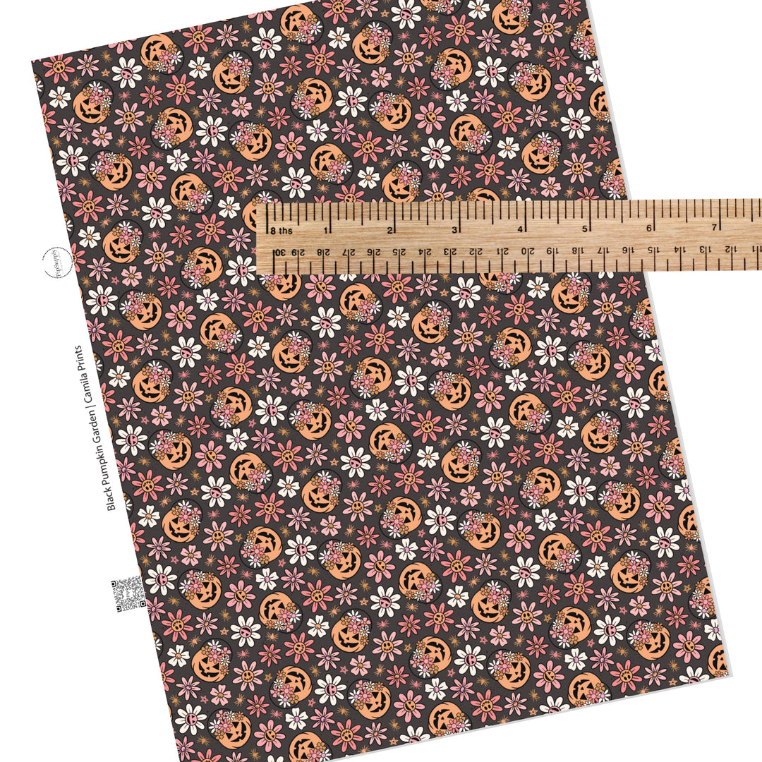 Black Pumpkin Garden Faux Leather Sheets