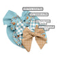 Blue Party Animal Checker Hair Bow Strips
