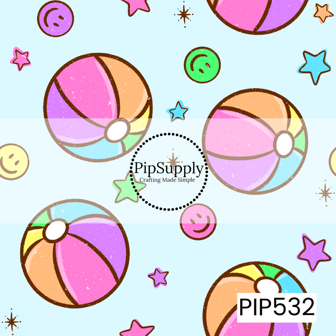 PIP532 - Beach Ball Smilies Blue