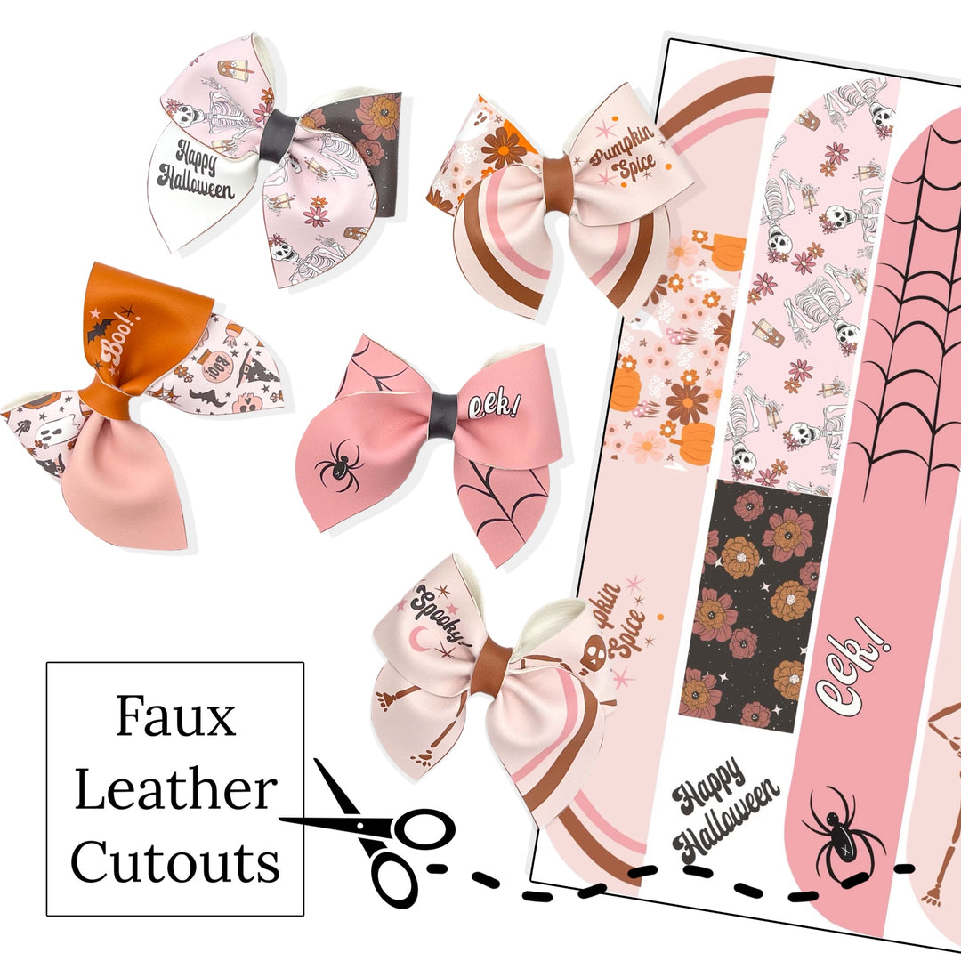 Boho Halloween Sailor Faux Leather DIY Hair Bows