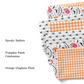 Pattern Graphics pink and orange themed 2023 Halloween collection fabric swatches.