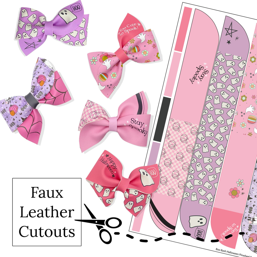 Boo Bash Pinwheel Faux Leather DIY Hair Bows