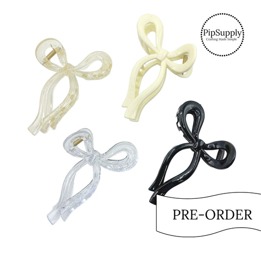 PRE-ORDER Ribbon Bow Acrylic Hair Claw Clip (estimated to ship the w/o May 27th)