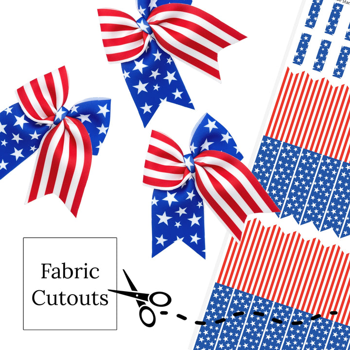 Brave Stars & Stripes Notched Sailor Neoprene DIY Hair Bows