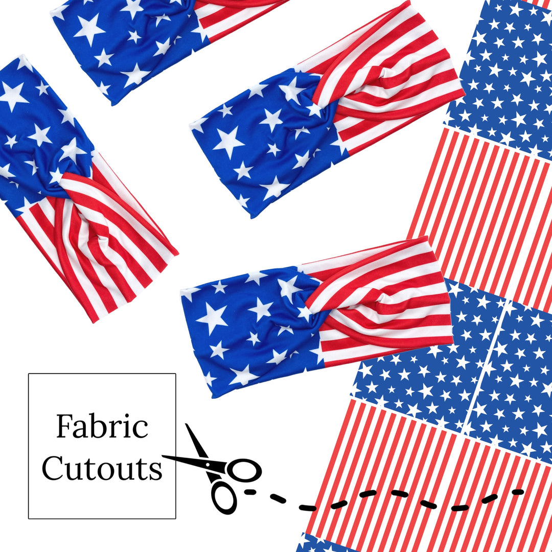 Brave Stars & Stripes Twisted Adult Fabric DIY Headwraps