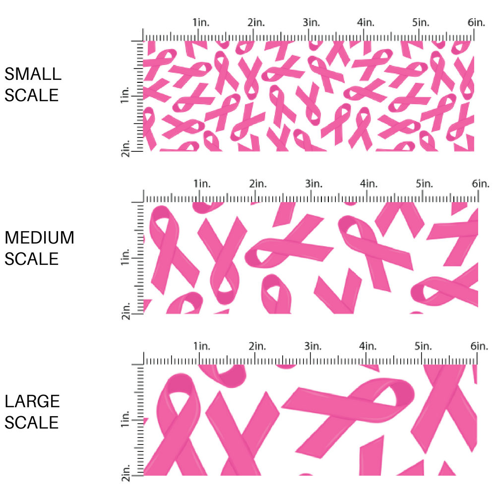 These Breast Cancer Awareness fabric by the yard features breast cancer ribbons in dark pink on white. This pattern fabric can be used for all your sewing and crafting needs!