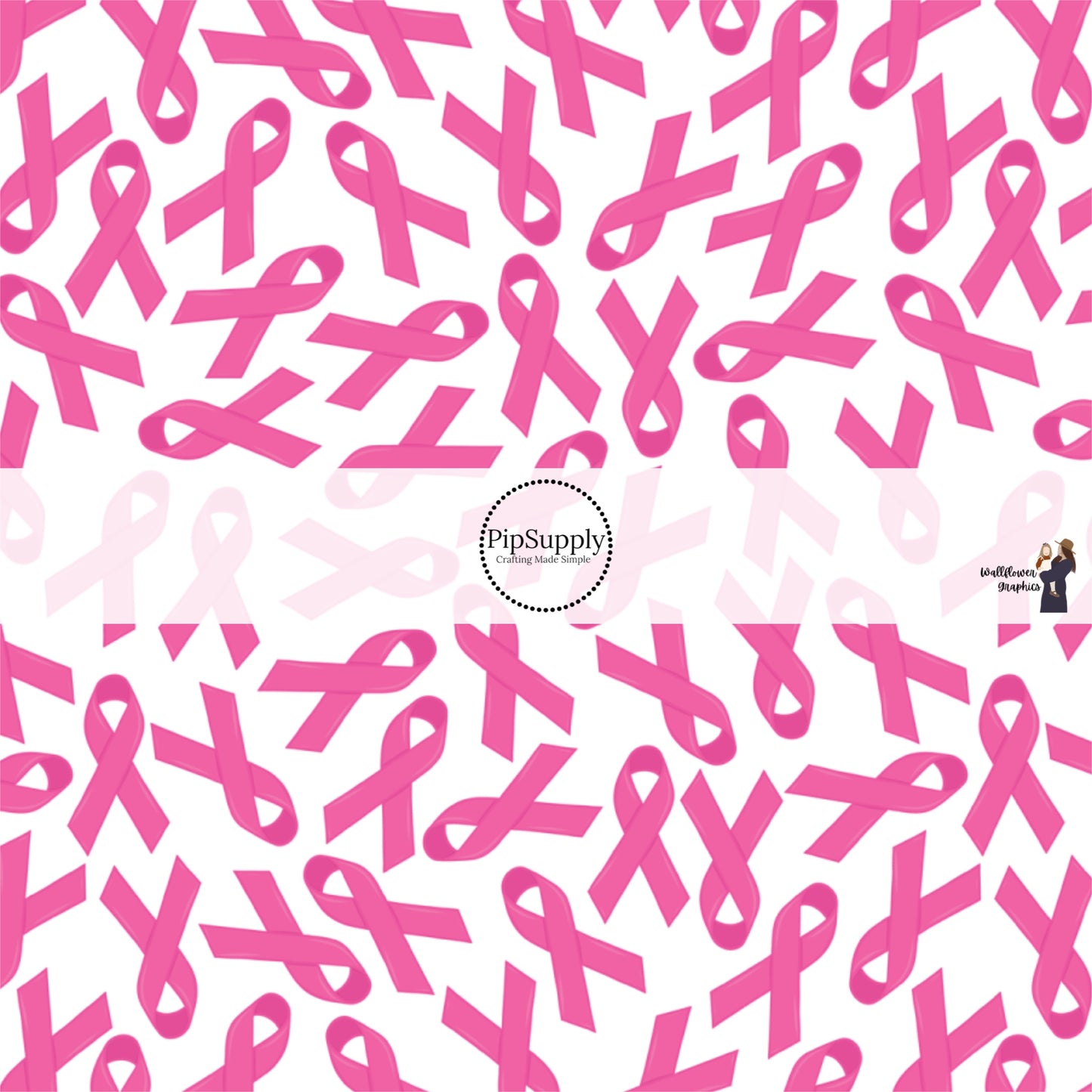 These Breast Cancer Awareness fabric by the yard features breast cancer ribbons in dark pink on white. This pattern fabric can be used for all your sewing and crafting needs!