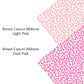 Breast Cancer Ribbons Dark Pink Faux Leather Sheets