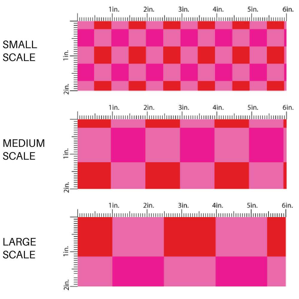 Red and Hot Pink Checkered Fabric by the Yard scaled image guide.