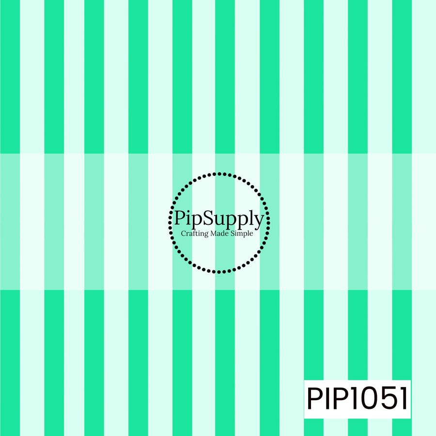 A seamless pattern featuring alternating bright mint green and pale mint vertical stripes. The clean, evenly spaced stripes create a fresh, playful design that works as a versatile coordinate for spring, summer, candy-inspired, tropical, and whimsical themed collections.
