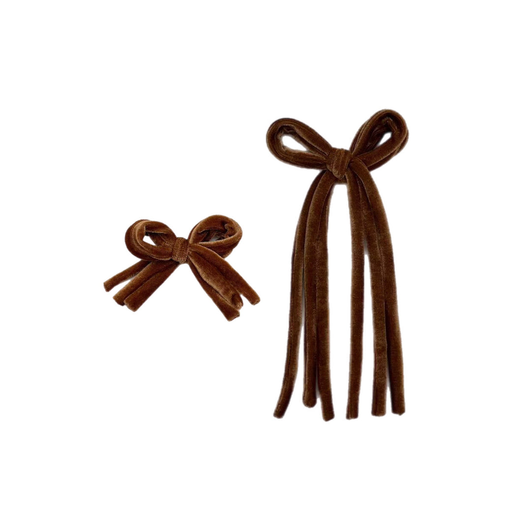 Brown Ribbon Waltz Hair Bow w/Clip