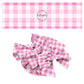 These holiday pattern themed no sew bow strips can be easily tied and attached to a clip for a finished hair bow. These Christmas bow strips are great for personal use or to sell. The bow strips features light pink and white plaid pattern. 
