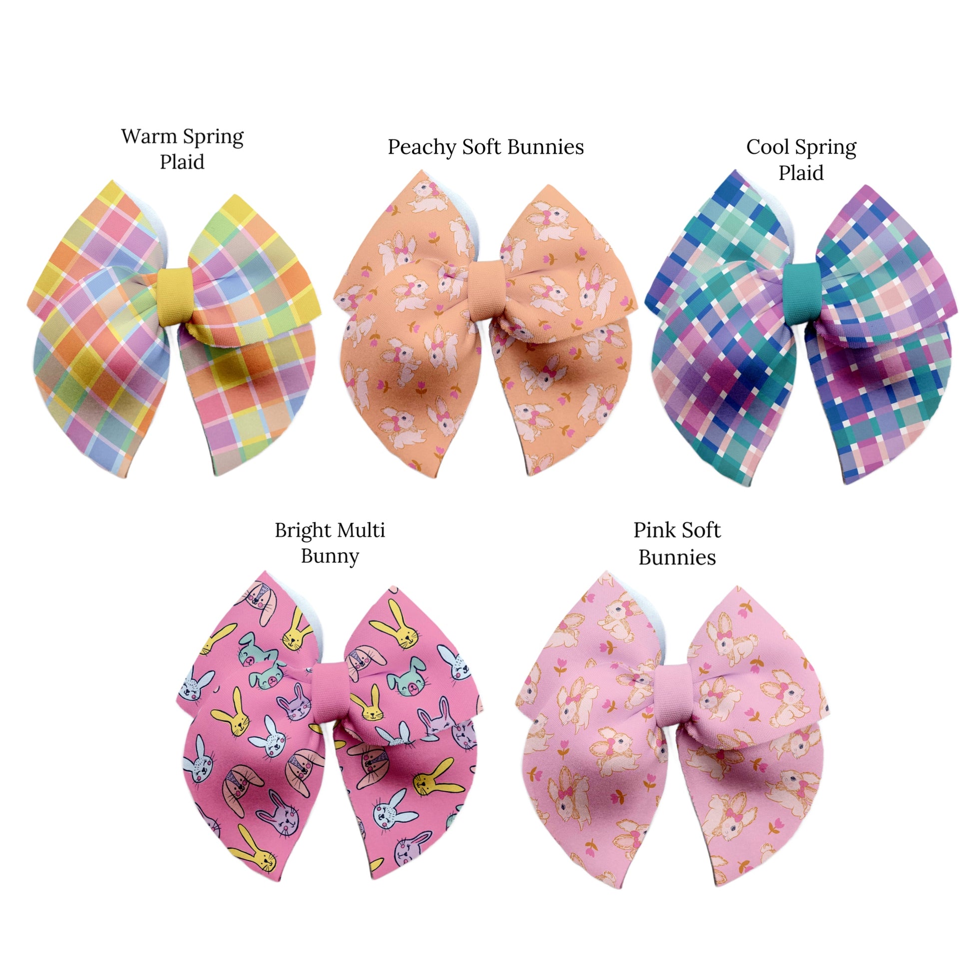 easter spring bunny and plaid patterns on diy handcut neoprene bow templates