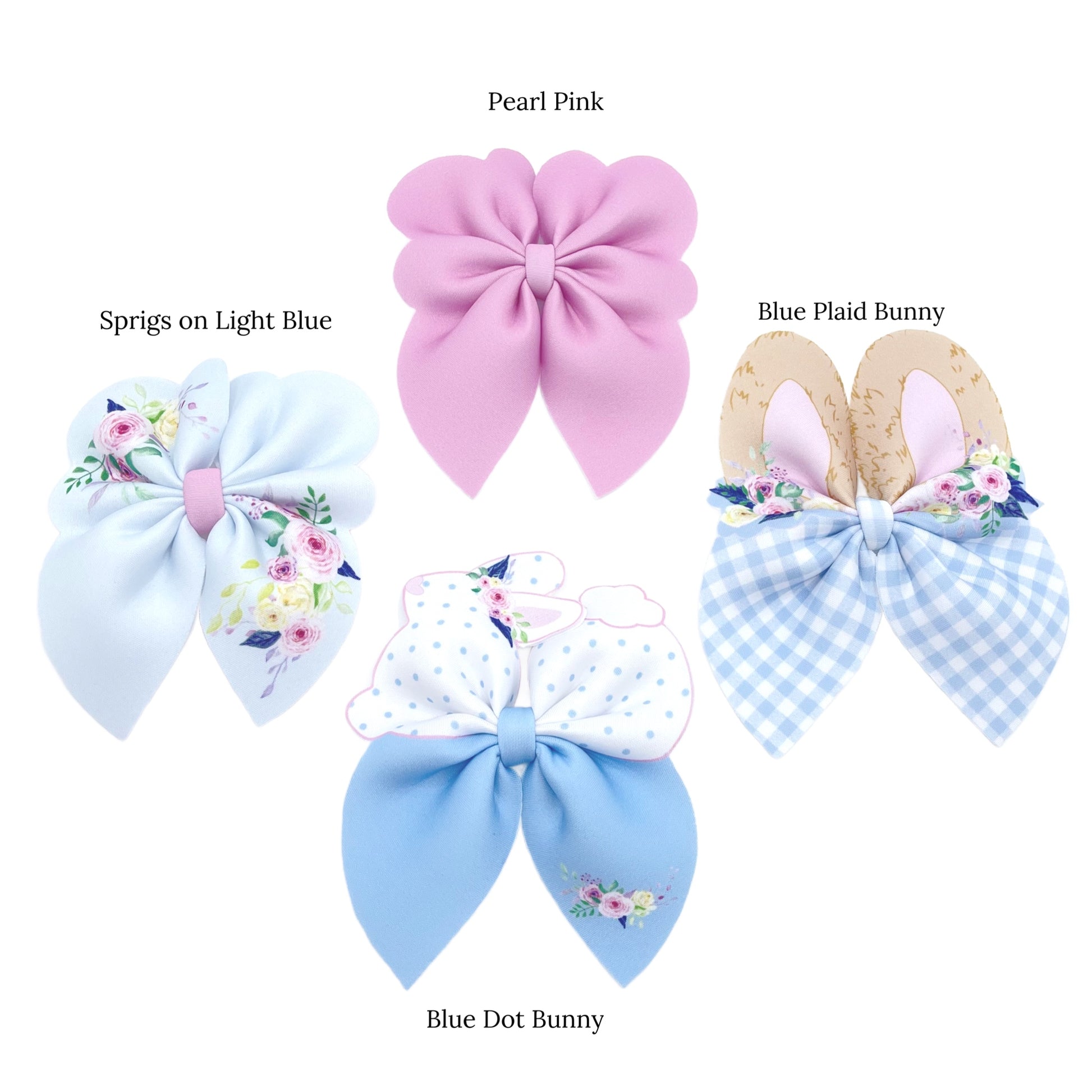 pink and blue easter and spring patterns for hand cut bows
