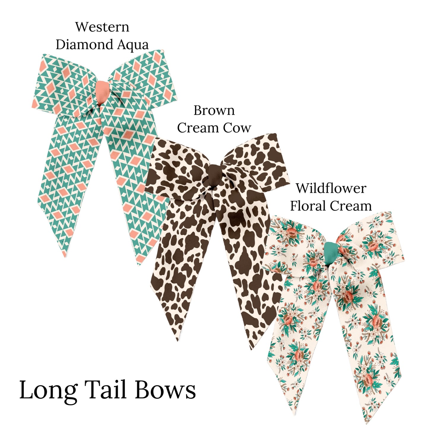 cow print and western patterned hand cut diy hair bow patterns