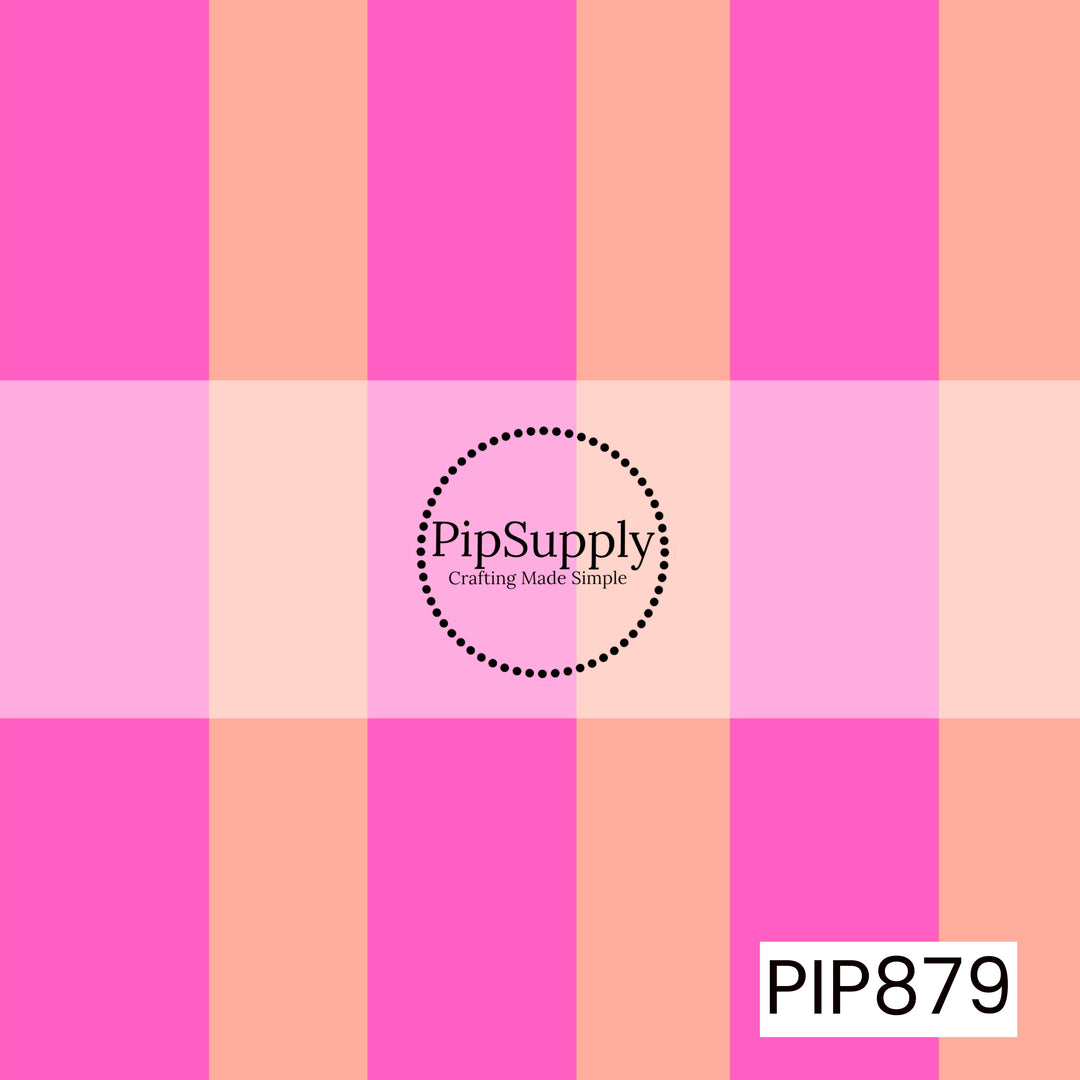 A bold cabana stripe pattern featuring wide vertical bands of vibrant hot pink and soft coral. The cheerful color combination creates a fun, tropical feel, while the clean, evenly spaced stripes give it a classic resort-inspired look. Bright, playful, and full of summer energy, this design is perfect for beach-themed projects, sunny accessories, and colorful seasonal creations.
