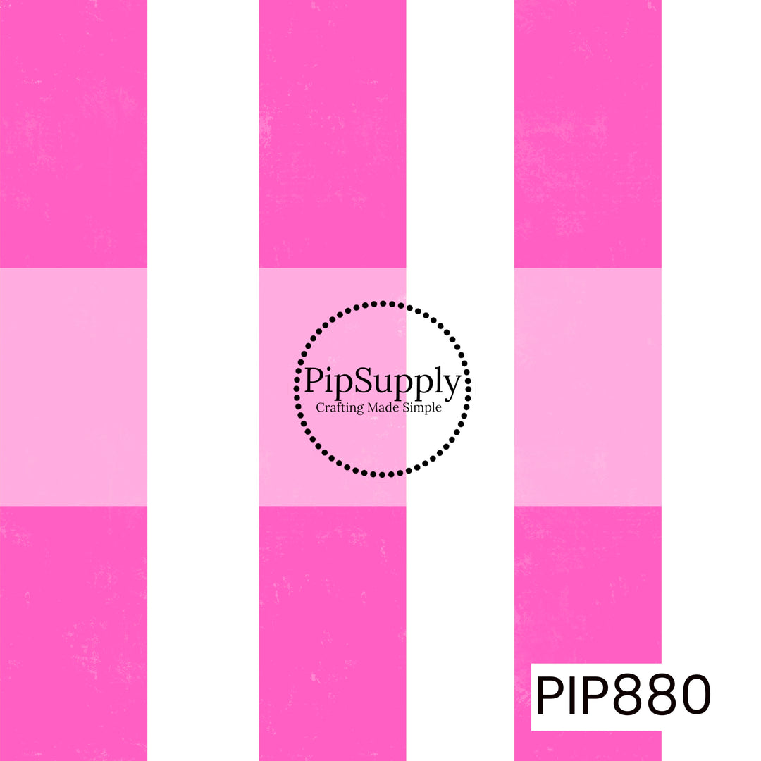 A classic cabana stripe pattern featuring bold vertical bands of bright bubblegum pink and crisp white. The clean stripe layout is softened by a lightly distressed texture, giving the design a hand-painted, vintage-inspired feel. Fun, cheerful, and eye-catching, this pattern brings a playful summer vibe that’s perfect for beach-themed projects, girly accessories, and bright seasonal creations.
