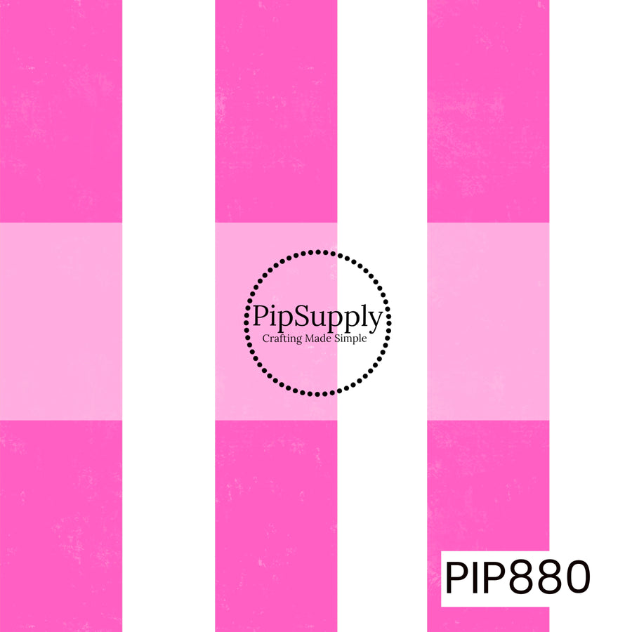 A classic cabana stripe pattern featuring bold vertical bands of bright bubblegum pink and crisp white. The clean stripe layout is softened by a lightly distressed texture, giving the design a hand-painted, vintage-inspired feel. Fun, cheerful, and eye-catching, this pattern brings a playful summer vibe that’s perfect for beach-themed projects, girly accessories, and bright seasonal creations.
