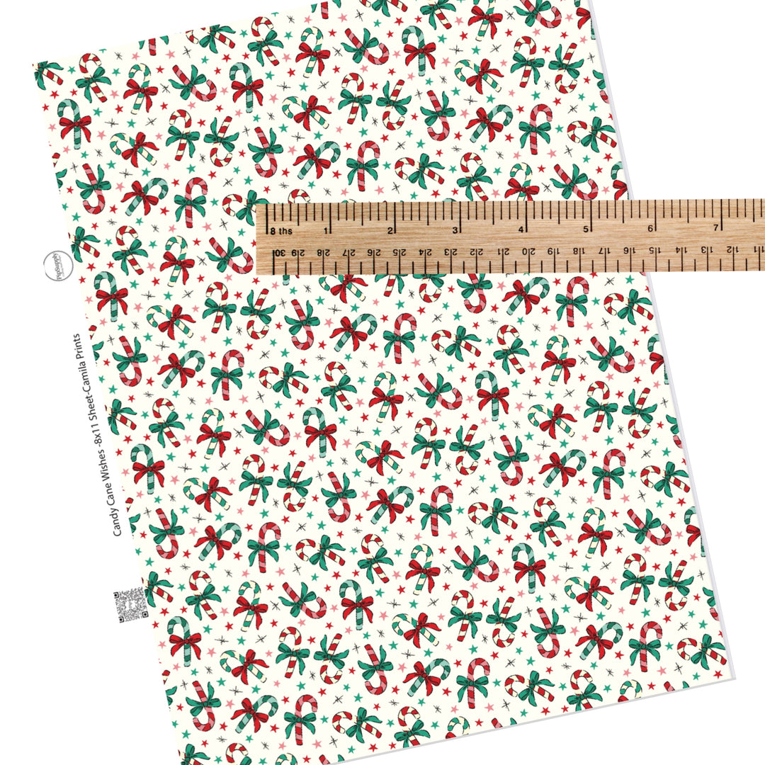 Candy Cane Wishes Faux Leather Sheets