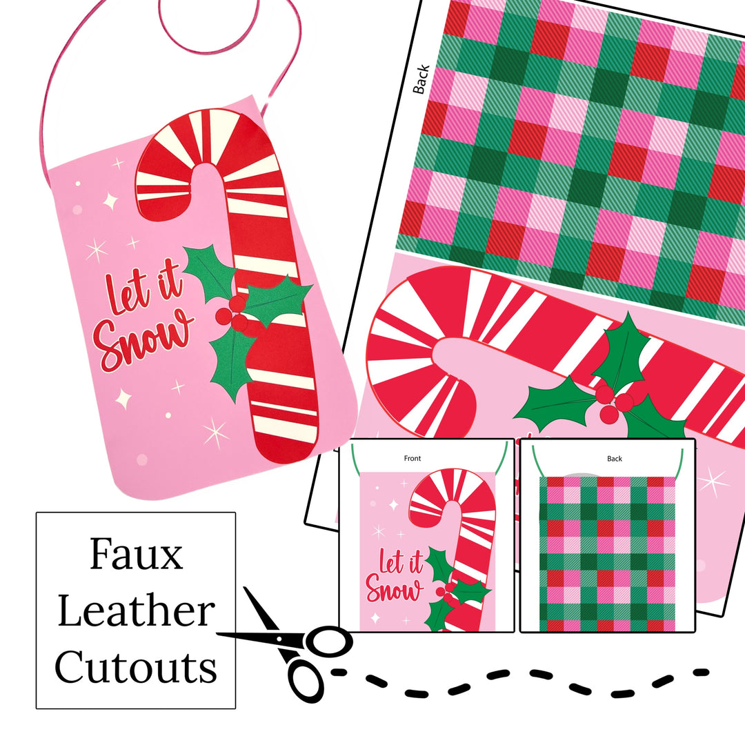 Candy Cane Faux Leather Purse Template & DIY Kit