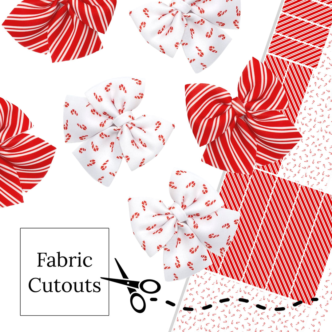 Candy Canes and Stripes Layered Neoprene DIY Hair Bows