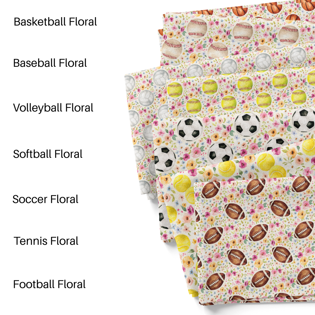 Cate and Rainn Floral Sports Fabric by the yard swatches.